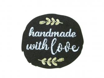 Applikation "Handmade with Love" ca.45 mm 