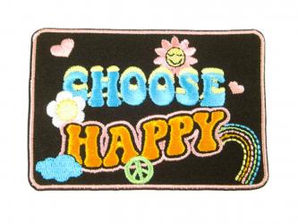 Applikation "Choose Happy" ca. 80x55 mm 