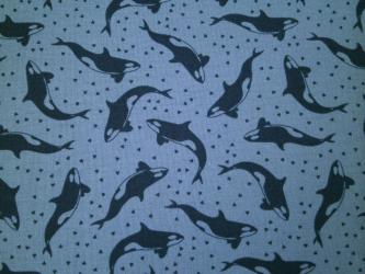 0,1 m Druckstoff  "Polar Plantscher - Orca" ca. 110 cm br. 