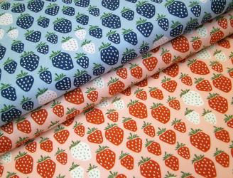 0,1 m Druckstoff "Erdbeer-Love" ca. 110 cm br. 