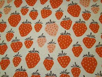 0,1 m Baumwollcanvas  "Erdbeer-Love" ca. 110 cm br. 