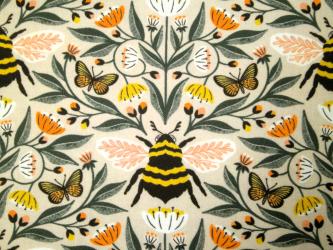 0,1 m Organic Cotton Druckstoff "Honey Garden - Bee-utiful" 110 cm br. 