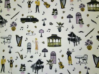 0,1 m Druckstoff "Salzburg - Party"150 cm br. 