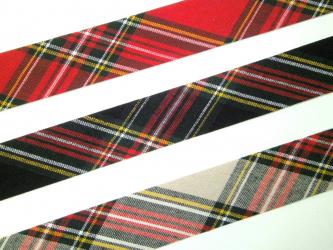 1 m Schrägband "Schottenkaro" vorgefalzt 20 mm br. 
