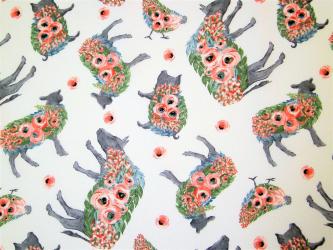 0,1 m Druckstoff  "French Hill Farms - Alle meine Tiere" ca. 114 cm br. 