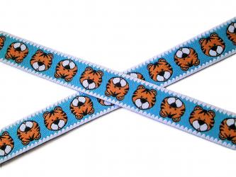 1 m Webband Farbenmix  "Tiger Karl"  12 mm Design Cherry Picking petrol