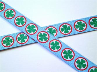 1 m Webband "Pamelo-Kleeblatt" 12 mm Design Lila Lotta 