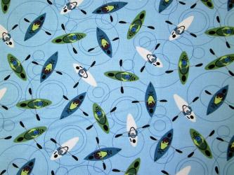 0,1 m Druckstoff  "Outdoor-Abenteuer - Kanu" ca. 114 cm br. 