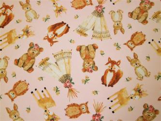 0,1 m Baumwoll-Druckstoff  "Waldfreunde - Allover" ca. 114 cm Breite 