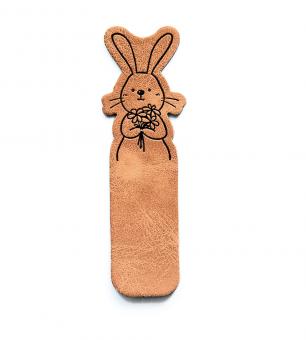 Knick-Label aus Kunstleder "Bunny" ca. 81x24 mm 