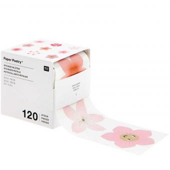 Sticker Kirschblüten 5cm 120 Stück auf der Rolle 