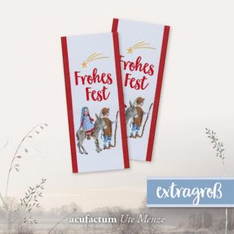 5er Paket Webetiketten "Frohes Fest" ca. 30x55 mm 