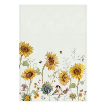 Baumwoll-Geschirrtuch "Sonnenblumen" ca. 70x50cm 