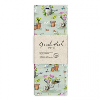Baumwoll-Geschirrtuch "Garten" ca. 70x50cm 