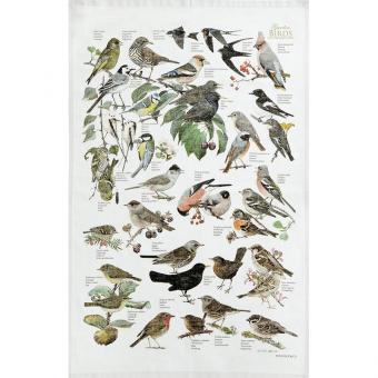 Baumwoll-Geschirrtuch "Gartenvögel" ca. 48x76 cm 
