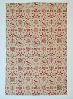 bedrucktes Halbleinen-Tuch "Weihnachtssymbole" ca. 45x70 cm 