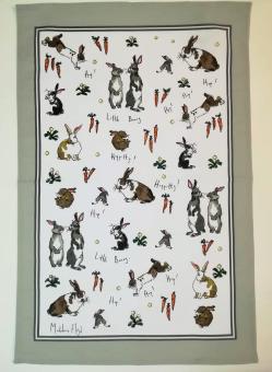 Baumwoll-Geschirrtuch "Hippety Hoppity Bunnies" ca. 48x74 cm 