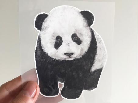 aufbügelbare Folien-Applikation "Panda" ca.100x80 mm 