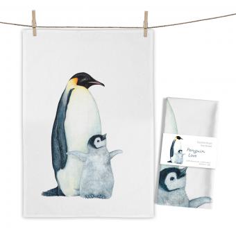 Baumwoll-Geschirrtuch "Pinguin Liebe" ca. 70x50cm 