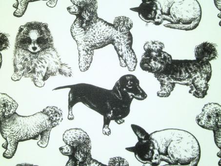 0,1 m leichter Popelin "Hunde" ca. 110 cm br. 