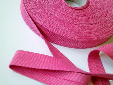 1 m Schrägband "Indian Summer " pink/creme Baumwolle 20 mm vorgefalzt Westfalen 