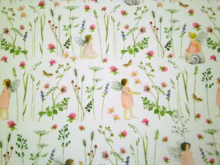 0,1 m Baumwollstoff "Elfengarten rosa" 145 cm breit 