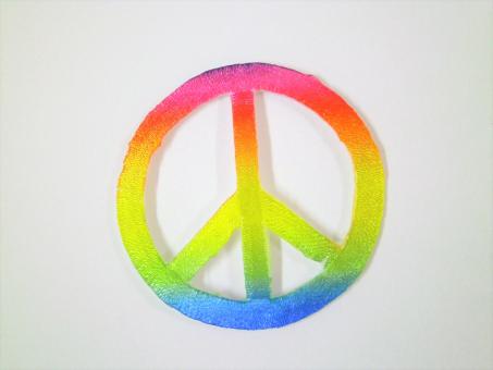 aufbügelbares Patch "Regenbogen-Peace" 