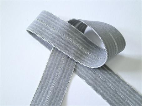 1 m elastisches Einfassband "Idris" grau 20 mm 