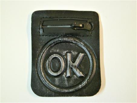 1 m Kunstleder Reissverschluss-Tasche "OK" ca. 80x60 mm 