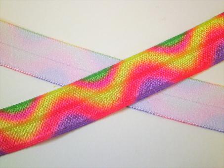 1 m elastisches Einfassband "Neon-Welle"  15 mm 