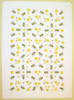 bedrucktes Halbleinen-Tuch "Bienen" ca. 50x70 cm 