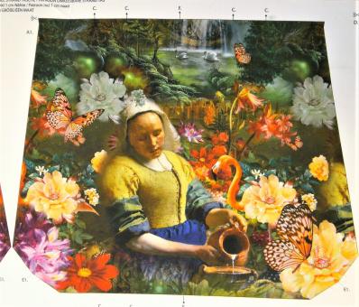 Strandtaschenpanel-Druck "Alte Meister - Vermeer" Digitaldruck 100% Baumwolle 150x125 cm 