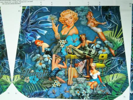 Strandtaschenpanel-Druck "Hawaii Spirit" Digitaldruck 100% Baumwolle150x125 cm 