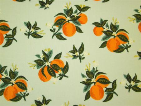 0,1 m Druckstoff  "Primavera - Orange" ca. 114 cm br. 