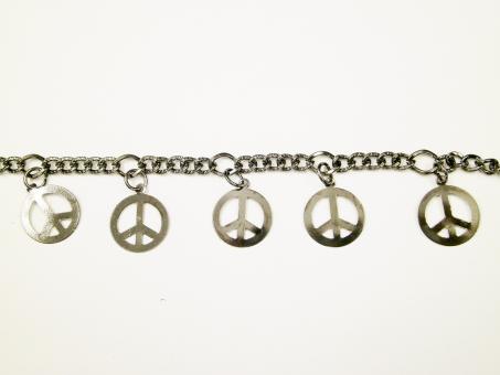 1 m Kette "Peace" metall 25 mm br. 
