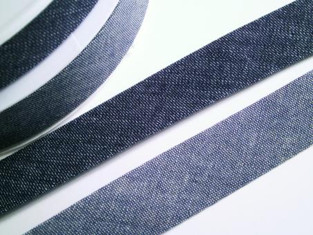1 m Schrägband "Jeans"  Baumwolle 20 mm vorgefalzt 