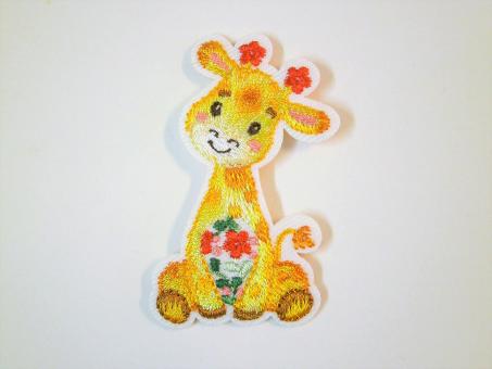 Applikation "Blumen-Giraffe" ca.55x35 mm 