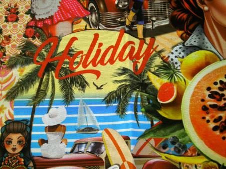 Strandtaschenpanel-Druck "Holiday" Digitaldruck 100% Baumwolle 150x125 cm 
