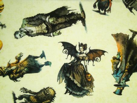 0,1 m Baumwoll-Druckstoff  "Creepville - Monster"  110 cm br. 