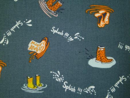 0,1 m Baumwoll-Druckstoff  "Splish Splash - Gummistiefel"" 110 cm br. 