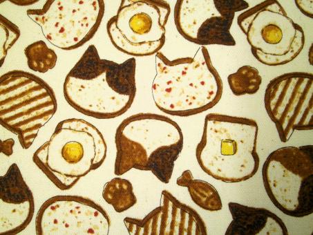 0,1 m Baumwollcanvas "Animal Bread - Toast-Katze"  110 cm br. Kokka 