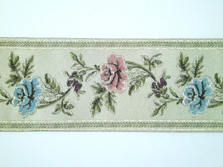 1 m Jacquardwebband "Blumenranke XL" 87 mm 
