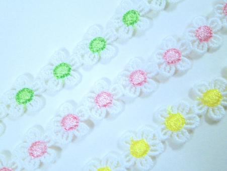 1 m französische Gipürespitze  "Gänseblümchen" 15 mm br. 