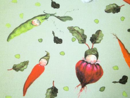 0,1 m Bio-Baumwollstoff "Veggies" 150 cm breit Dollbelge Fabric 
