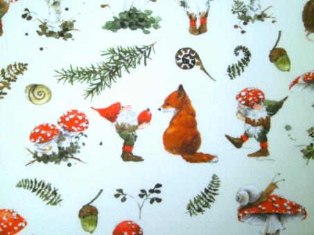 0,1 m Bio-Baumwollstoff "Magic Mushroom" 150 cm breit Dollbelge Fabric 